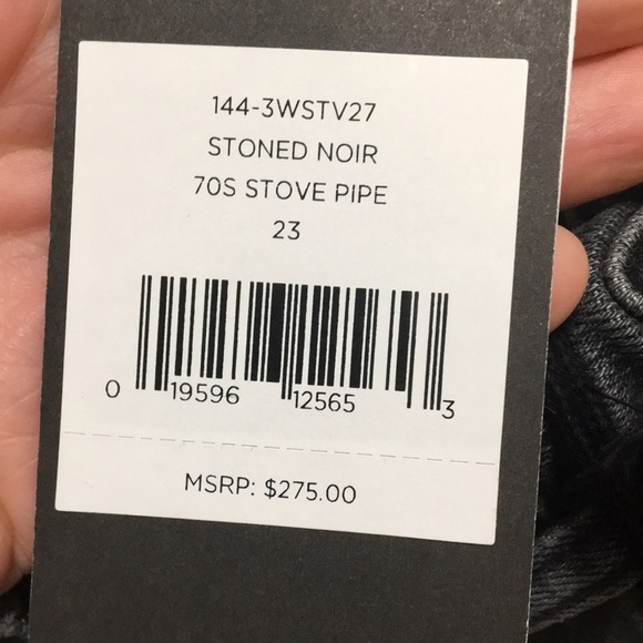 'RE/DONE 70s High Waist Raw Hem Stovepipe Jeans E. - Picture 14 of 16